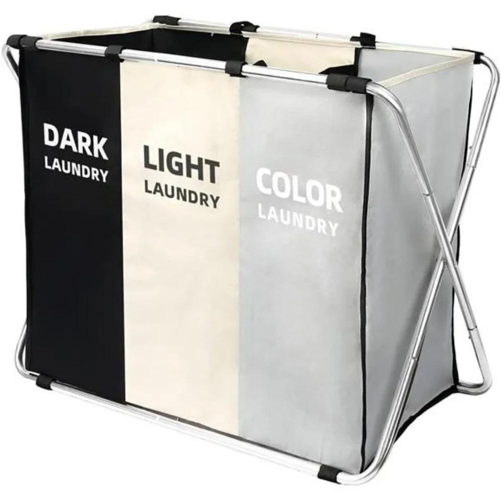 Large Laundry Hamper Freestanding Collapsible Tall Clothes Basket with Handles